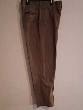 Men's Vintage Brown Pleated Chino Pants 32x30